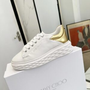 jimmy choo diamond sneakers gold white