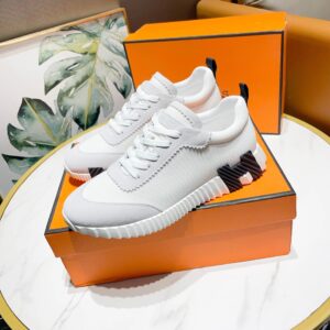 hermes bouncing casual sneakers white black