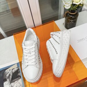 jimmy choo studded sneakers white