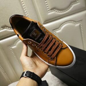 mcm classic leather sneakers brown