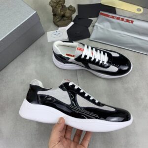 prada casual sneakers black grey