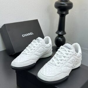 chanel quilted sneakers white