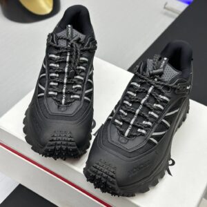 moncler trailgrip gtx black sneakers white stripes