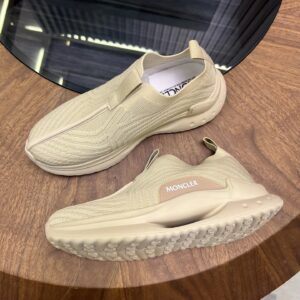 moncler ultra light knit beige sneakers