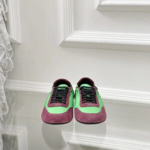 prada collapse re nylon sneakers green pink