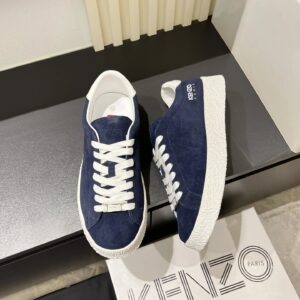 kenzo blue suede sneakers white accent