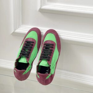 prada collapse re nylon sneakers green pink