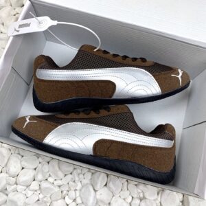 puma mesh sneakers brown
