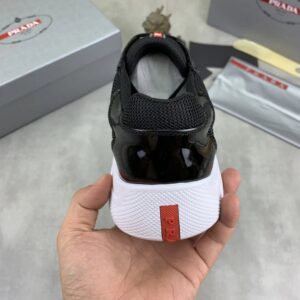 prada casual sneakers black white