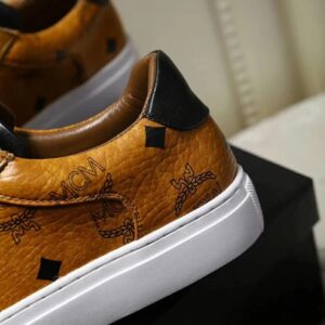 mcm classic leather sneakers brown
