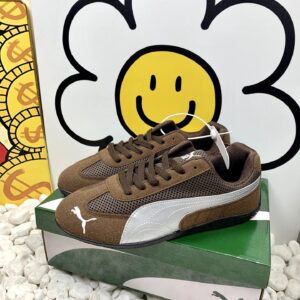 puma mesh sneakers brown