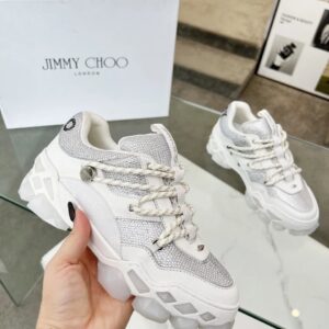 jimmy choo diamond x ii m sneakers white silver