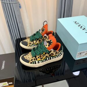 lanvin leopard and zebra prints casual sneakers