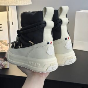 moncler mid boots black & white
