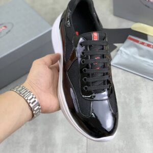 prada casual sneakers black white