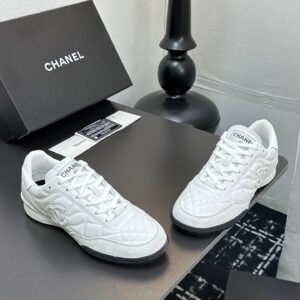 chanel quilted sneakers white