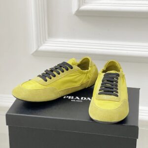 prada collapse re nylon sneakers yellow