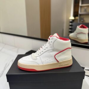 saint laurent sl61 sneakers white red