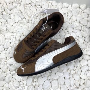 puma mesh sneakers brown