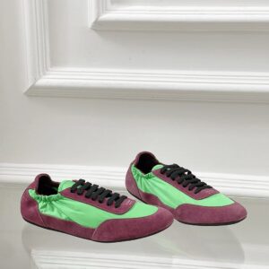 prada collapse re nylon sneakers green pink