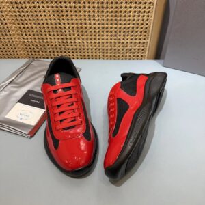prada americas cup red black sneakers