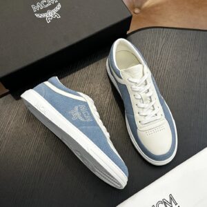 mcm skystream cubic monogram jacquard sneaker blue