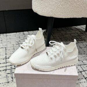 jimmy choo knit sneakers white