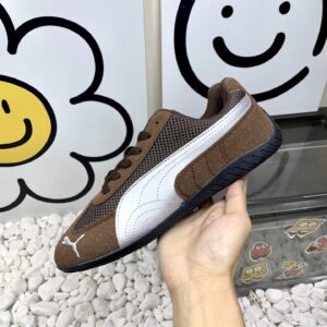 puma mesh sneakers brown