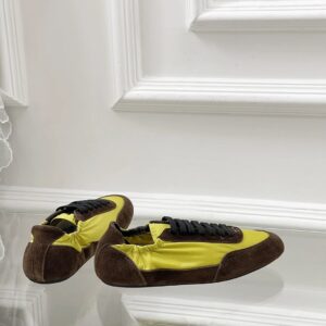 prada collapse re nylon sneakers yellow brown