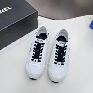 chanel panda platform sneakers white