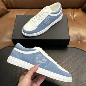 mcm skystream cubic monogram jacquard sneaker blue