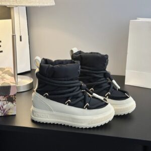 moncler mid boots black & white