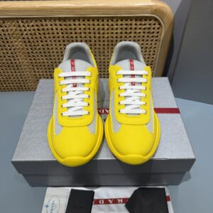 prada americas cup lemon yellow sneakers