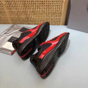 prada americas cup red black sneakers