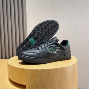 lacoste leather sneakers black