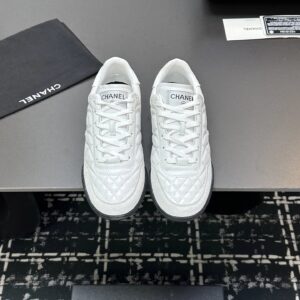 chanel quilted sneakers white