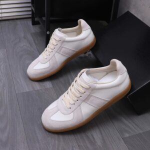 maison margiela leather sneakers white