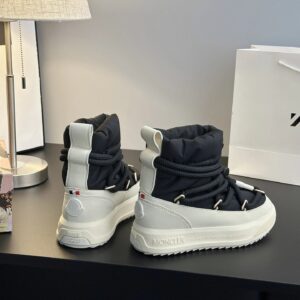 moncler mid boots black & white