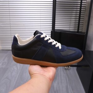 maison margiela leather sneakers blue