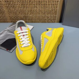prada americas cup lemon yellow sneakers
