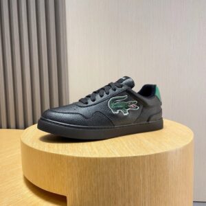 lacoste leather sneakers black