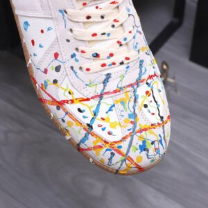 maison margiela colorful splash sneakers white