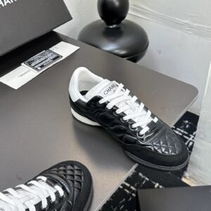 chanel quilted sneakers black