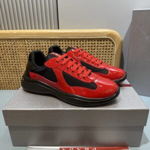 prada americas cup red black sneakers