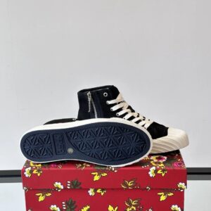 kenzo canvas high sneakers black
