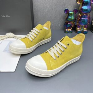 rick owens suede sneakers yellow