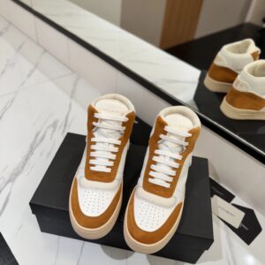 saint laurent sl80 sneakers white & camel