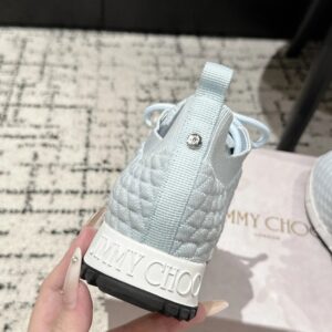 jimmy choo knit pearl sneakers blue