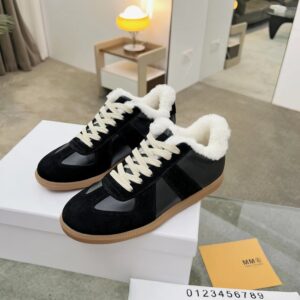 maison margiela mm6 shearling sneakers black