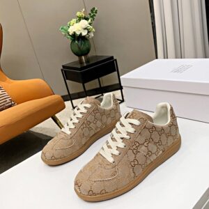 maison margiela mm6 paisley trainers beige